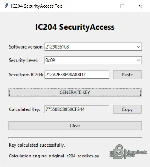 IC204 SecurityAccess Tool — Seed-Key для Mercedes IC204 | 31 версия ПО | готовый EXE — вложение 1