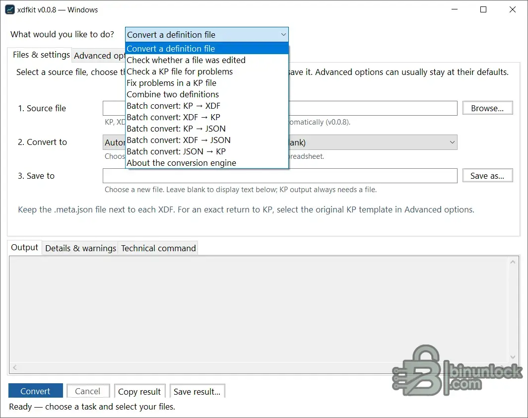 XDFkit — конвертер ECU-карт KP ↔ XDF с графическим интерфейсом для Windows 0.0.8 — скриншот 1