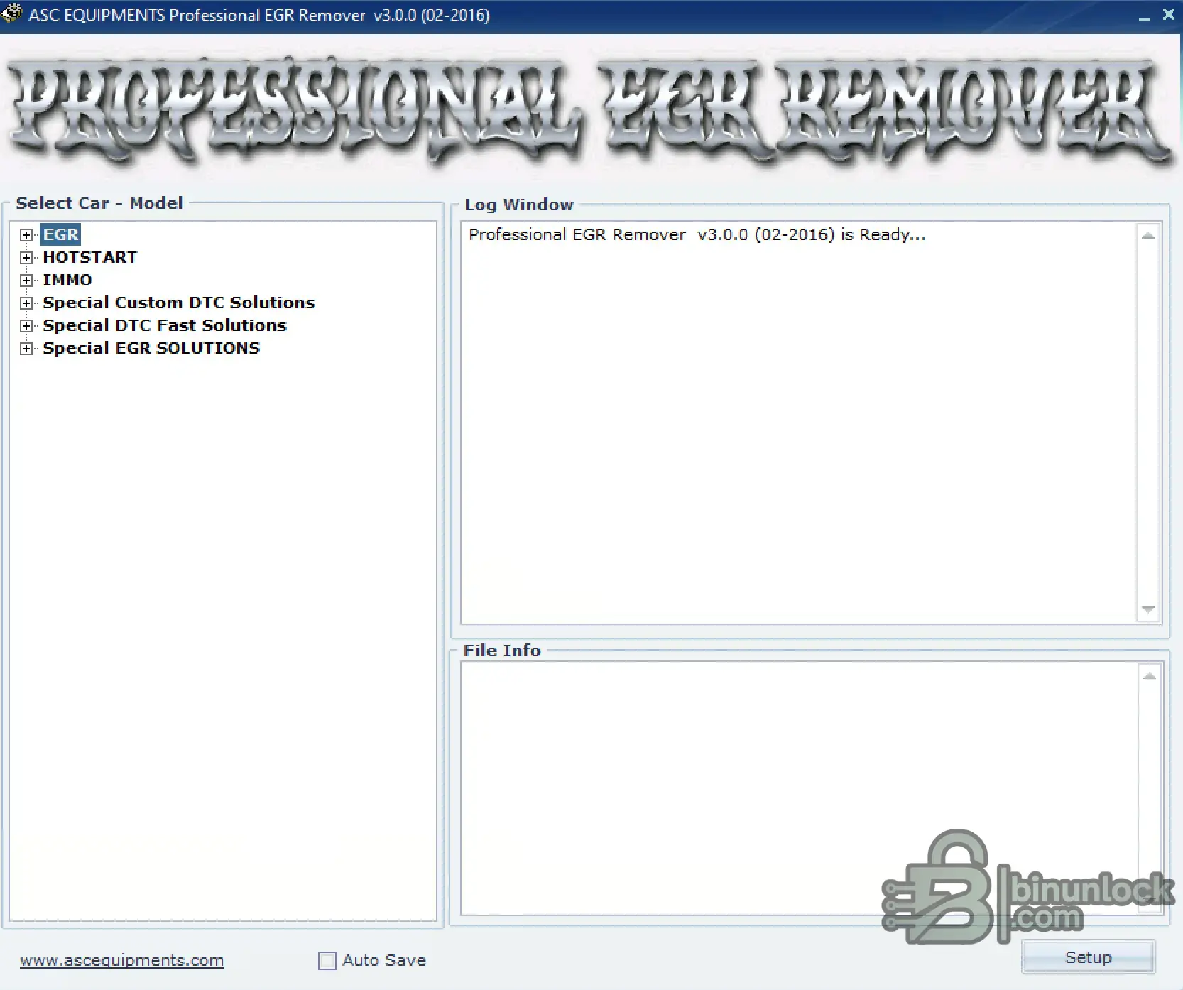 ASC Professional — утилита калибровки ECU для удаления EGR 3.0.0 — скриншот 1
