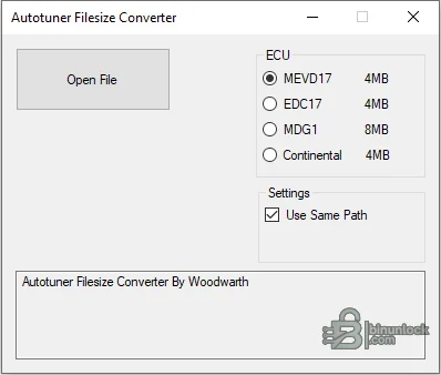 Autotuner Filesize Converter — утилита для изменения размера бинарных файлов ECU 1.0.0.0 — скриншот 1