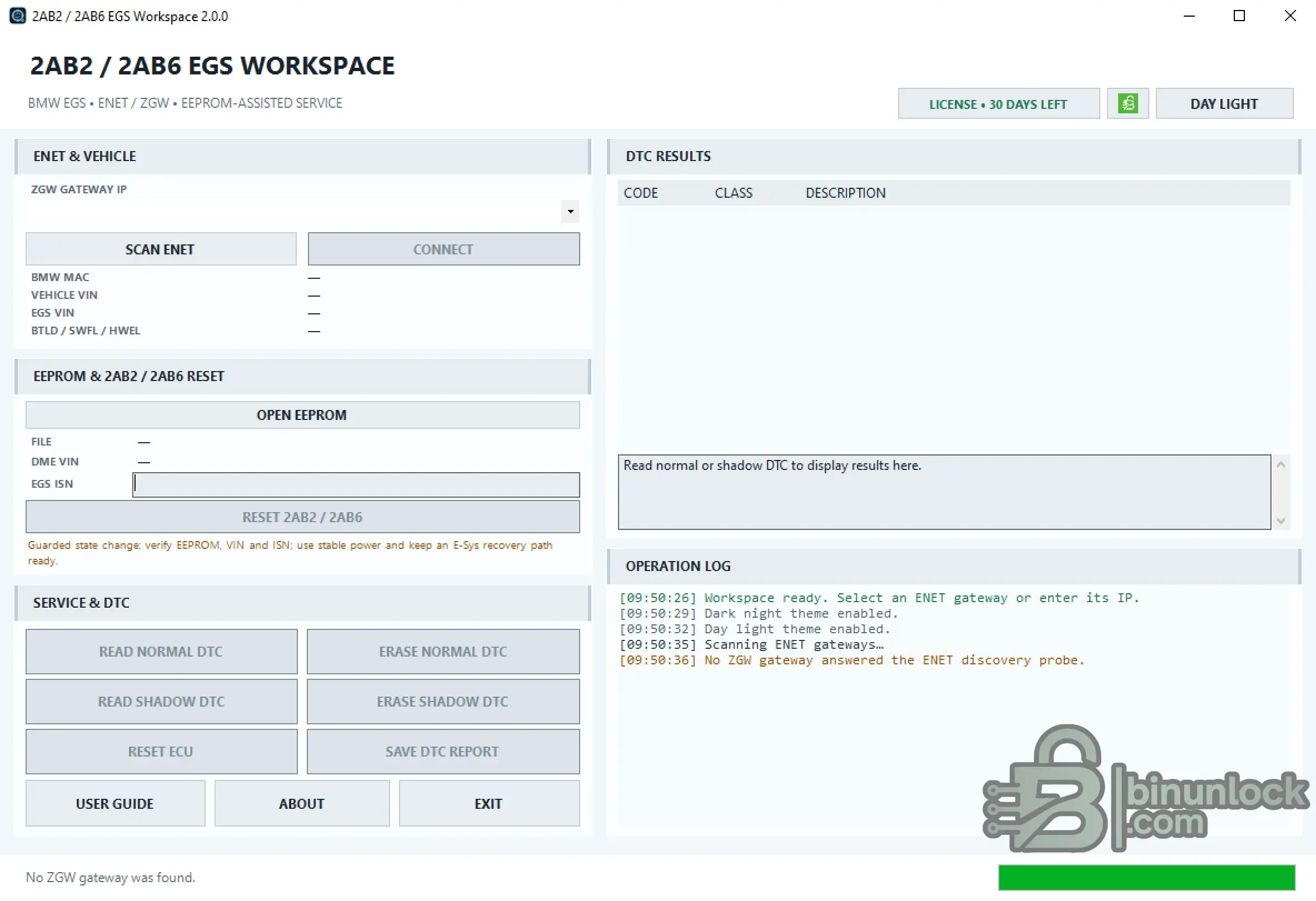 BMW 2AB2 / 2AB6 EGS Workspace — сброс ISN, EEPROM, DTC и инструмент ENET 2.0.0 — скриншот 1