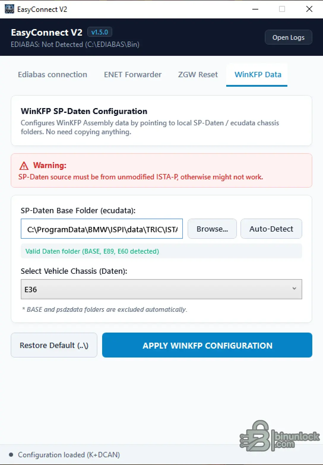 BMW EasyConnect — инструмент настройки EDIABAS, ENET, ZGW и WinKFP 1.5.0 — скриншот 4