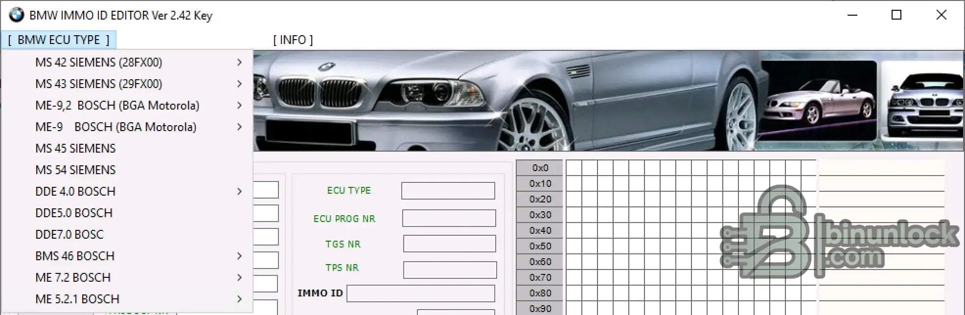 BMW IMMO ID — редактор идентификаторов иммобилайзера ECU 2.42 — скриншот 2