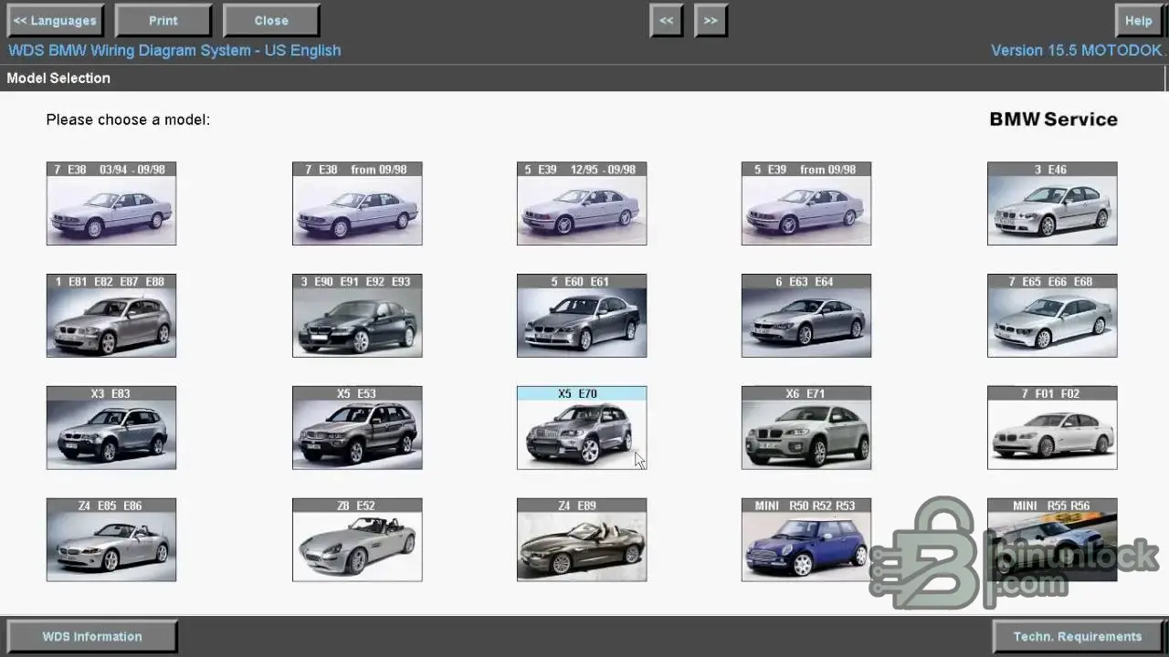 Система электросхем BMW MINI WDS 15/7 — скриншот 1