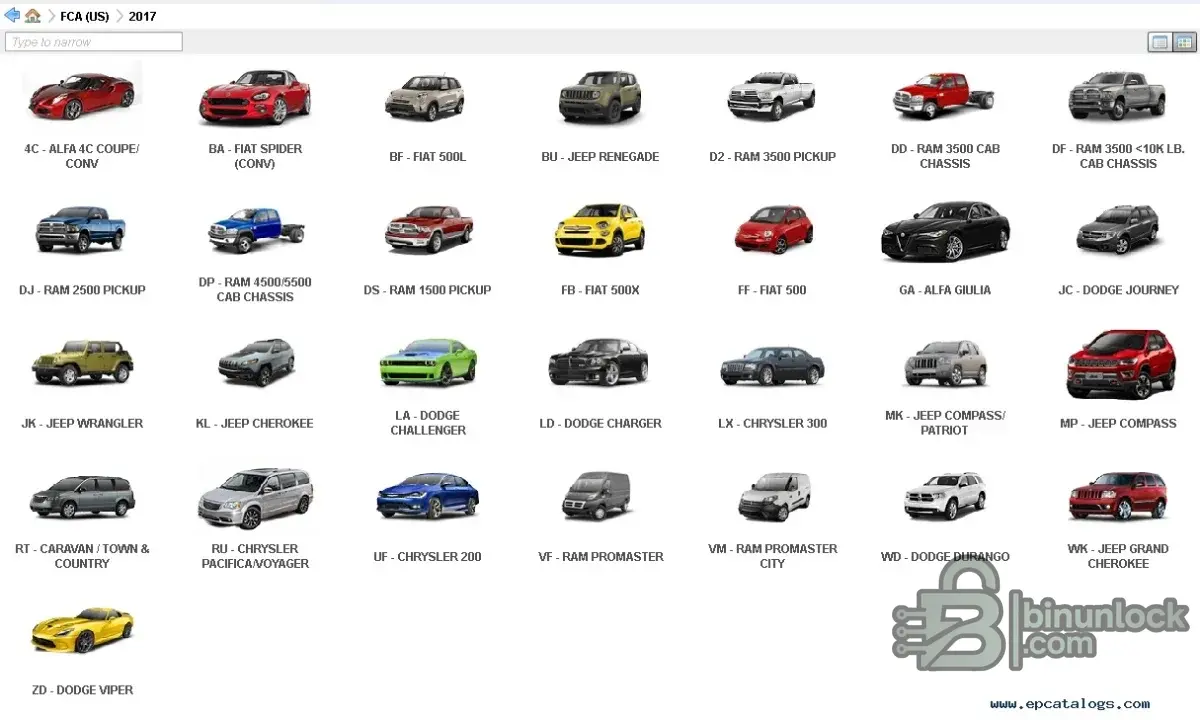 Каталог запчастей Chrysler FCA EPC5 для Dodge, Jeep, RAM 2020-09 — скриншот 1