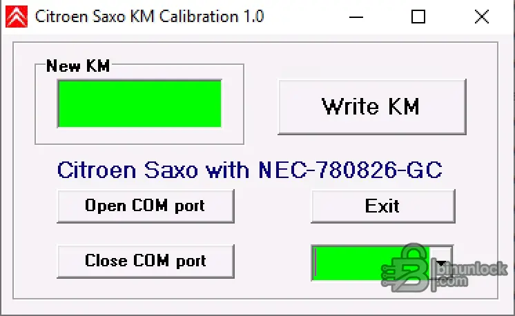 Калибровка пробега Citroen Saxo 1.0 — обслуживание панели NEC-780826-GC (COM) 2025-09-16 — скриншот 1