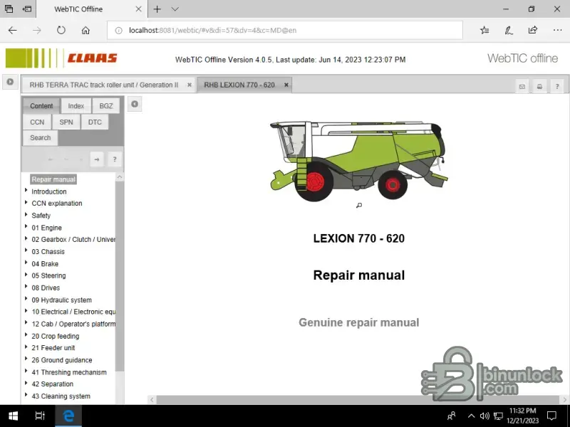 CLAAS WebTIC Оффлайн руководства по ремонту и электросхемы 5.0.68 (07.2025) — скриншот 1