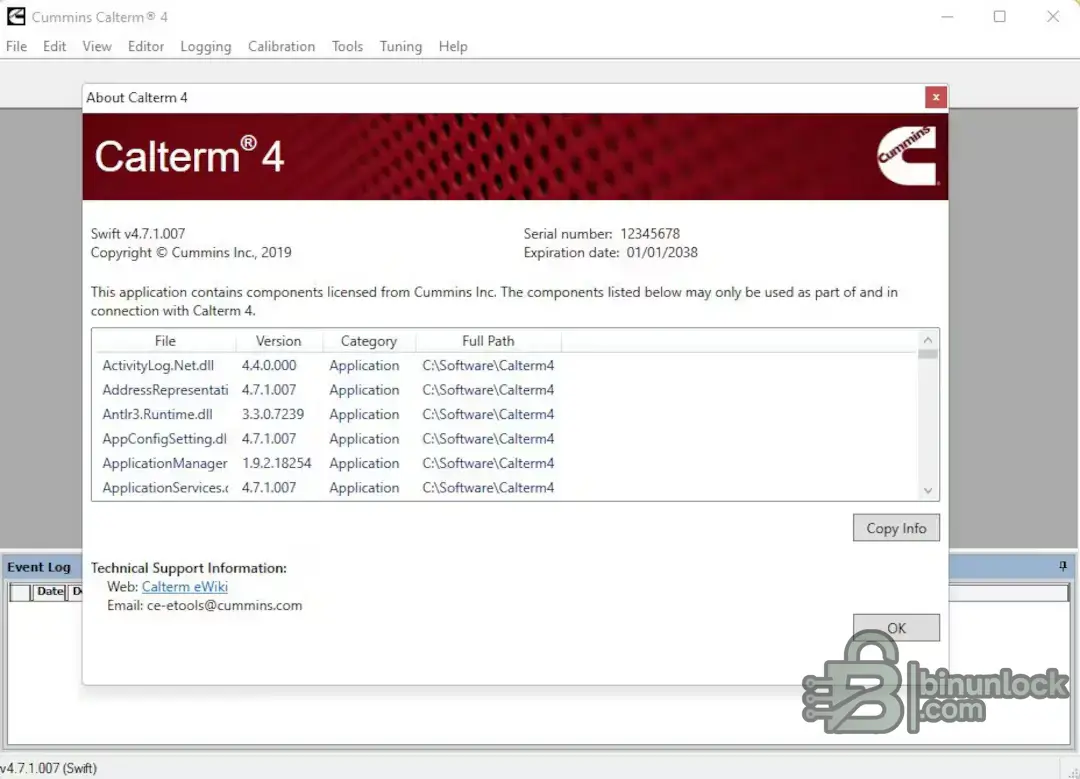 Cummins Calterm — инструмент для инженерной калибровки и разработки 4.7.1 — скриншот 1