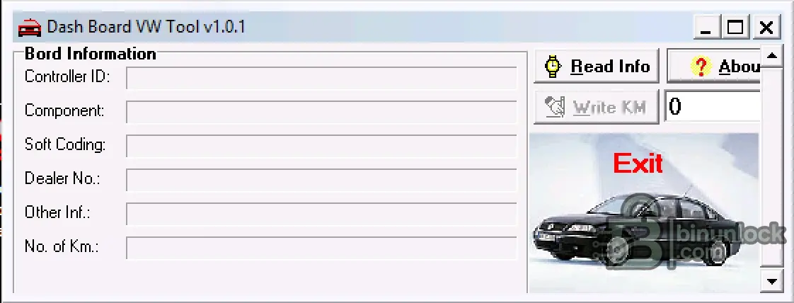 Dash Board VW Tool — Информация о кластере VW Passat MM4/M73 и запись KM 1.0.1 — скриншот 1