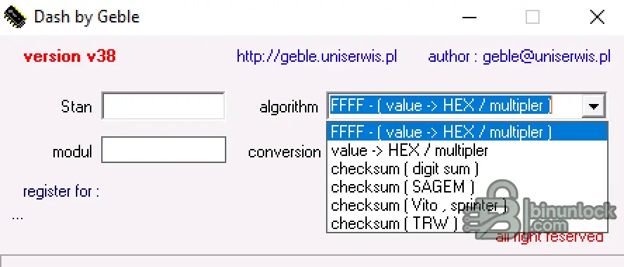 Dash — калькулятор HEX и контрольных сумм для приборных панелей 38 — скриншот 1