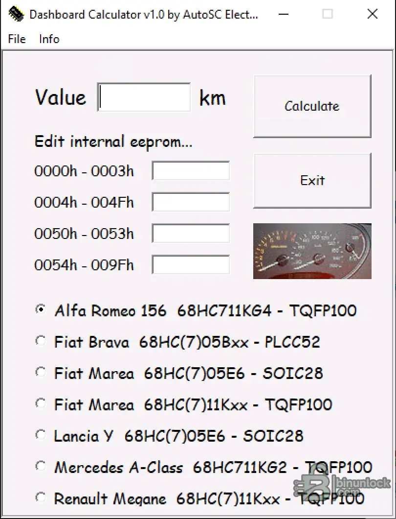 Dashboard Calculator (Magneti Marelli, Motorola 68HC7xx) — инструмент для одометра и EEPROM 1.0 — скриншот 1