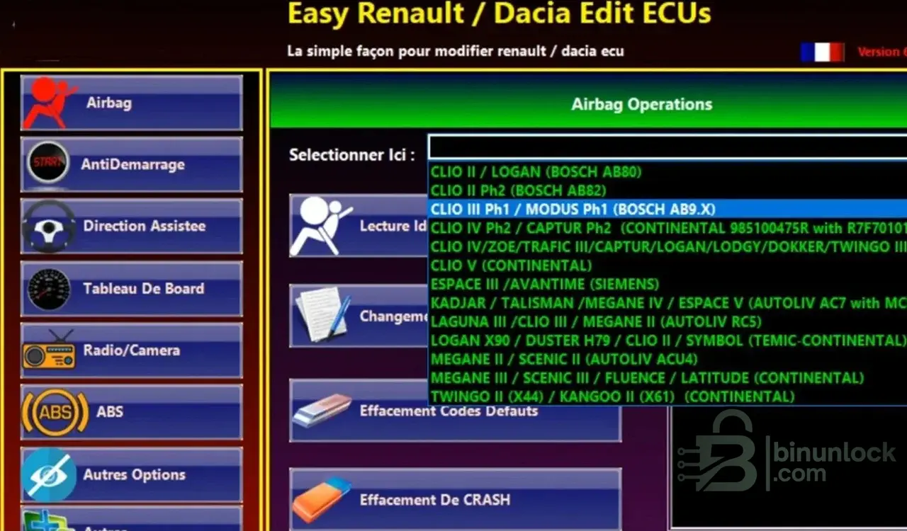 Easy Renault Dacia — пакет для работы с ECU 6.1.4 — скриншот 1