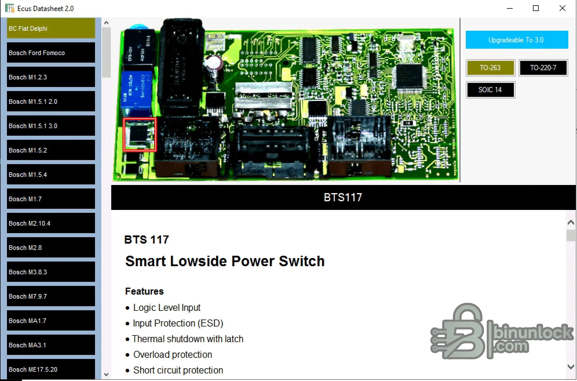 ECU Datasheet Explorer — поиск компонентов для ECU Repair — скриншот 1