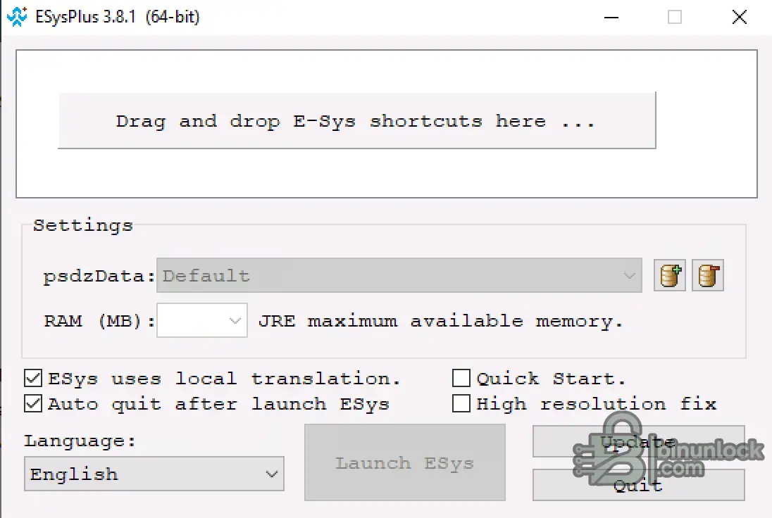 E-Sys 24.06 interface screenshot