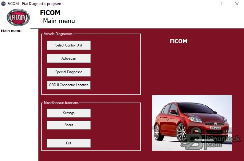 FiCOM — диагностика автомобилей Fiat Group и обслуживание модулей Unspecified — скриншот 1