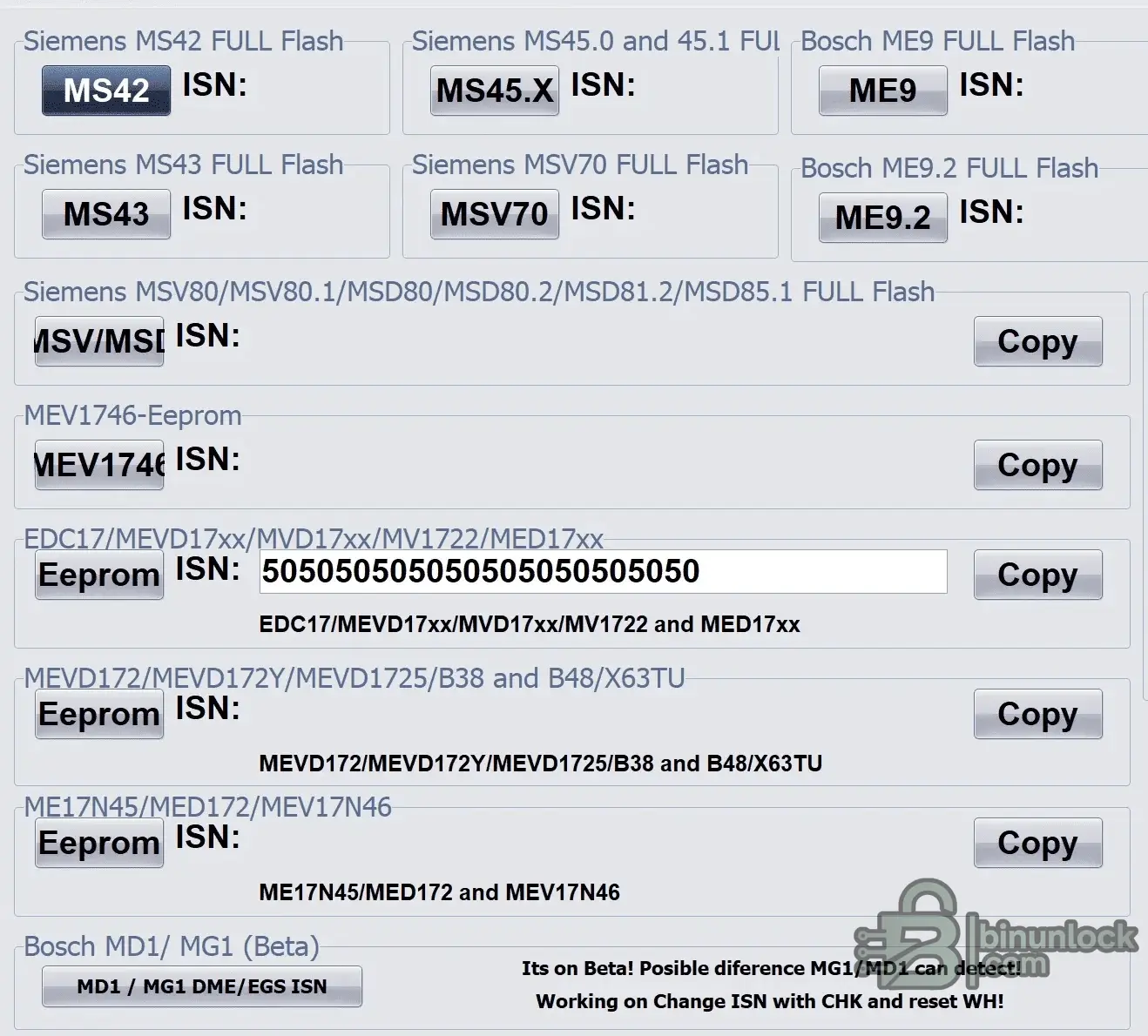 ECU ISN Reader | Поддерживает MS4x, EDC17, MD1/MG1 2.6 — скриншот 1