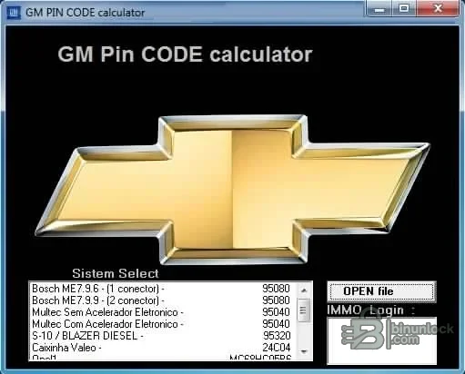 Калькулятор PIN для GM/Opel — утилита расчёта защитного кода по дампу ECU Unspecified — скриншот 1