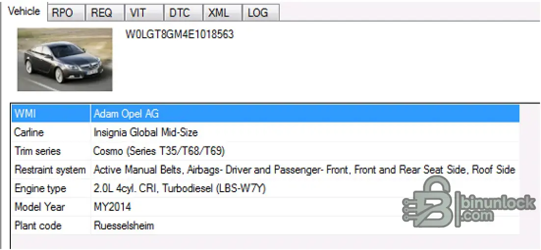 VCAP Interpreter для анализа контроллера GM Opel SPS 4.5.7.2 — скриншот 1