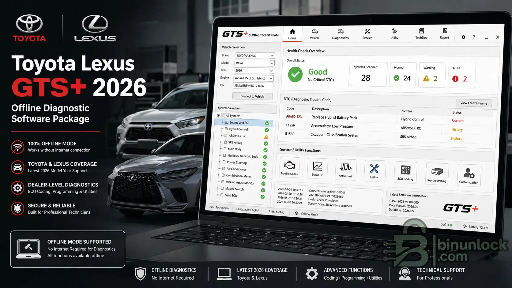 Пакет офлайн-диагностики Toyota Lexus GTS+ 2026 2026.02.002 — скриншот 1