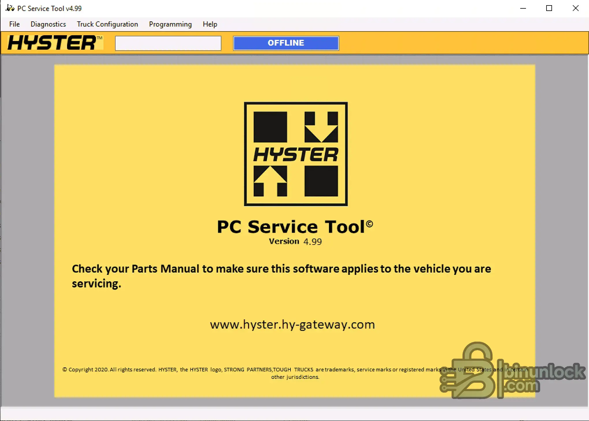 Hyster PC Service Tool — диагностика и программирование погрузчиков 4.99 — скриншот 1