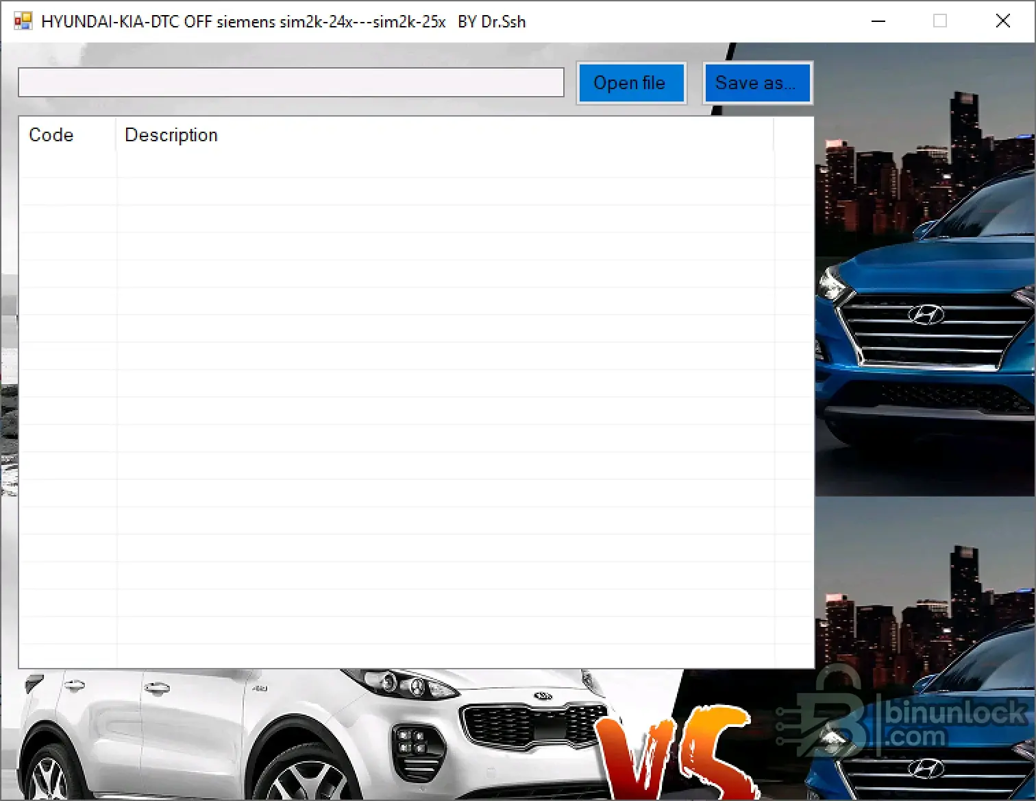 Hyundai Kia DTC Manager — Редактор файлов SIM2K-24x/25x 1.0 — скриншот 1