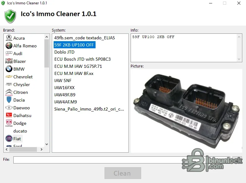 Ico's Immo Cleaner — обработчик файлов иммобилайзера ECU для разных марок 1.0.1 — скриншот 1