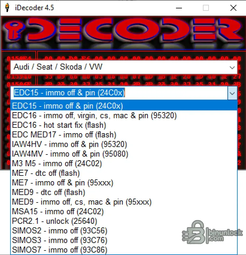 iDecoder ECU IMMO Off, PIN-код, обнуление, DPF, EGR и DTC — инструмент 4.5 — скриншот 1