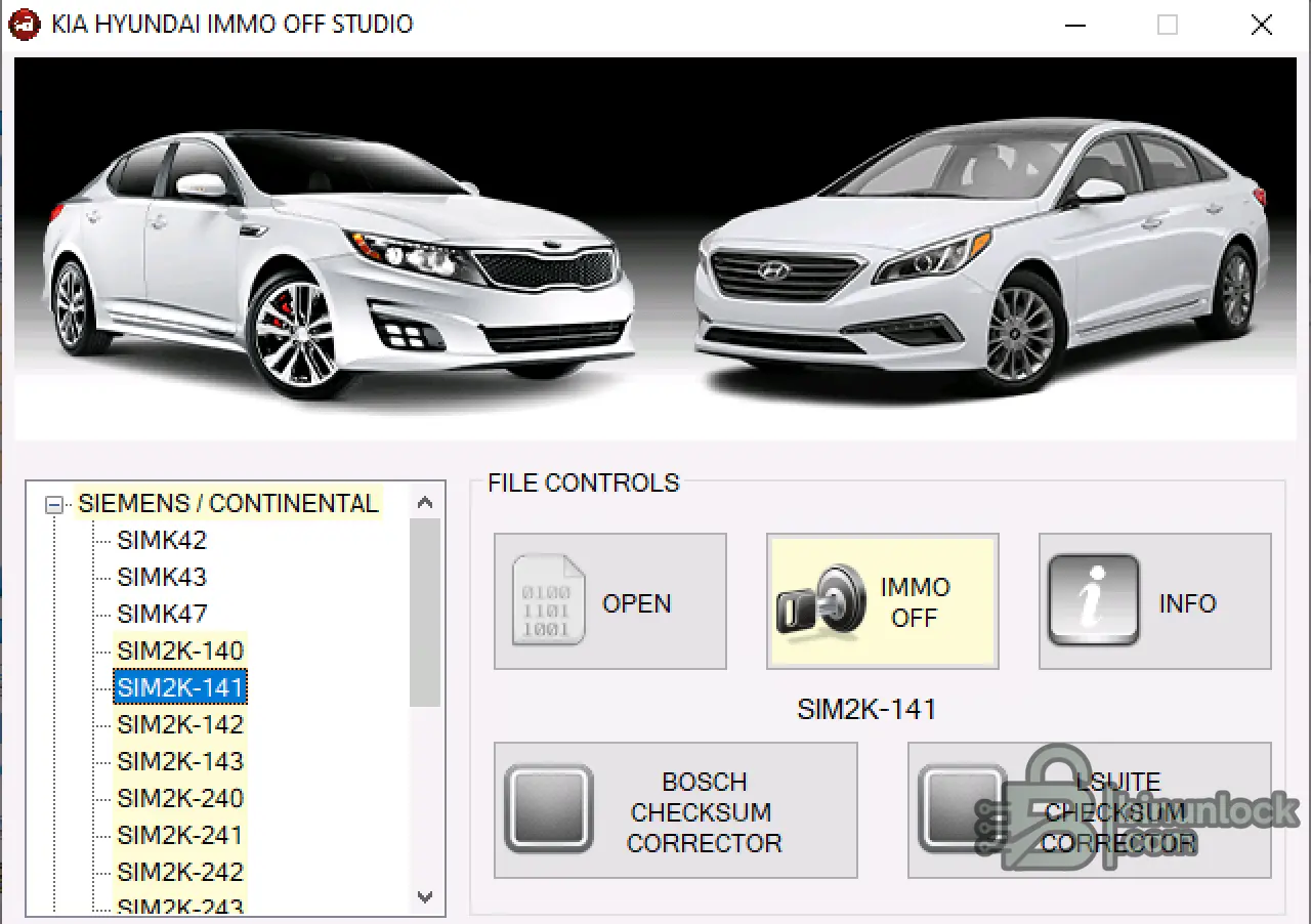Kia Hyundai IMMO Off Studio – SIM2K, Bosch ME17, EDC17 и инструмент для контрольных сумм 1.1.0 — скриншот 1