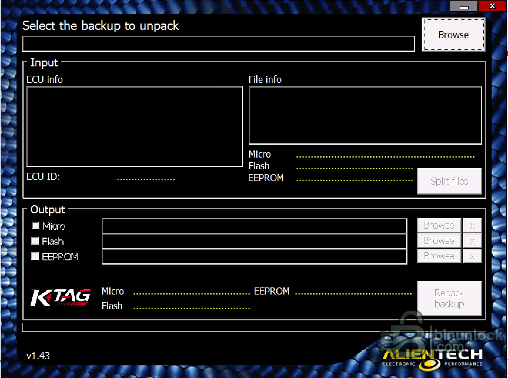 KTag Backup Manager — разделение, анализ и перепаковка ECU Dumps 1.43 — скриншот 1