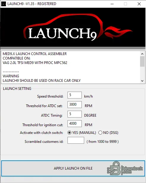 Launch9 MED9 — редактор файлов Launch Control для VAG MED9 1.35 — скриншот 1
