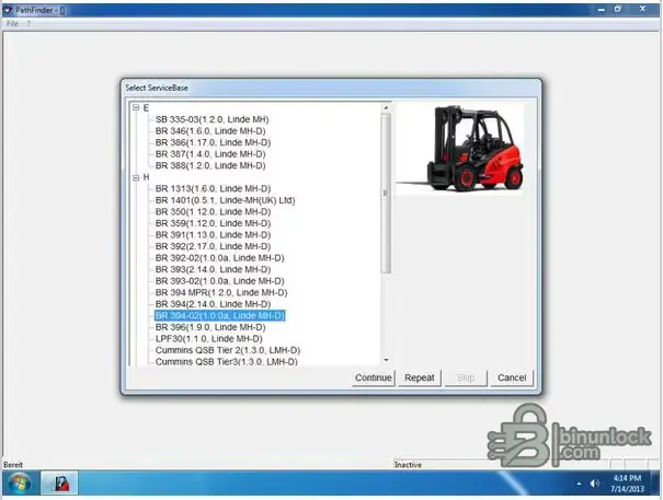 Linde Pathfinder LMH+KWS — диагностика и настройка параметров погрузчика 3.6.2.11 — скриншот 1