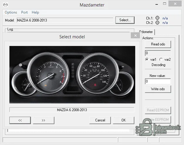 MazdaMeter — инструмент для EEPROM панели приборов и одометра Mazda 1.8.0.0 — скриншот 1