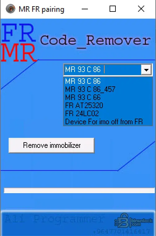 Утилита для привязки и кода EEPROM Mercedes MR-FR 1.0 — скриншот 1