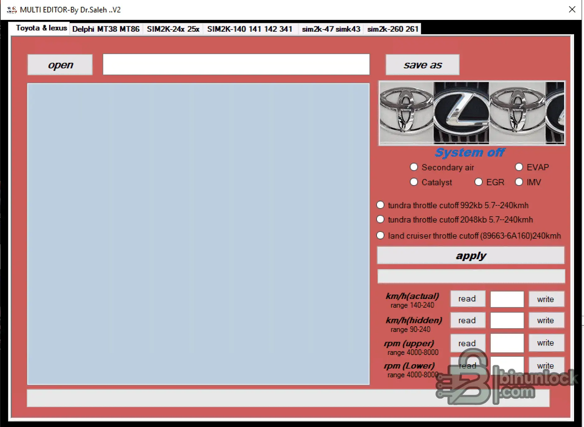 Multi Editor — калибровщик ECU Toyota Lexus и Hyundai Kia 2.0 — скриншот 1