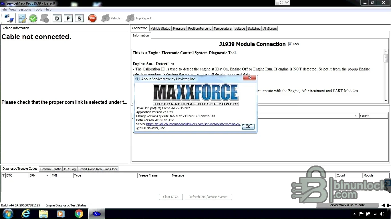 Navistar ServiceMaxx — ПО для диагностики двигателей J1939 44.24 — скриншот 1
