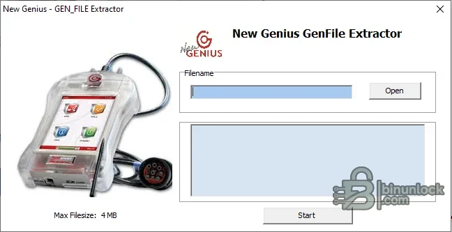 New Genius GenFile Extractor — утилита для файлов калибровок ECU 1.0.0.0 — скриншот 1