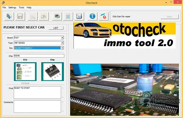 Утилита OtoCheck для ремонта дампов IMMO 2.0 — скриншот 1