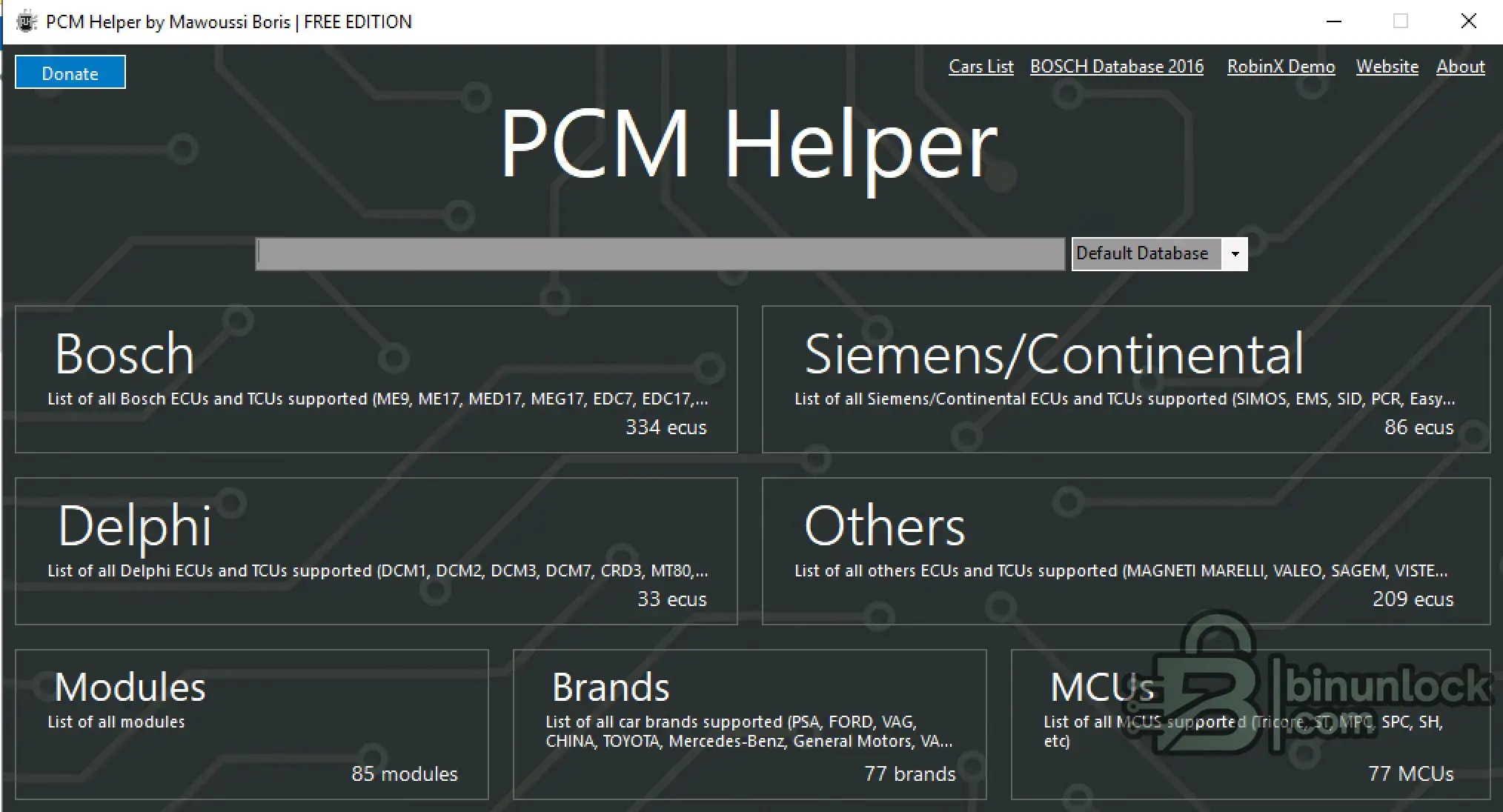 PCM Helper cluster screen