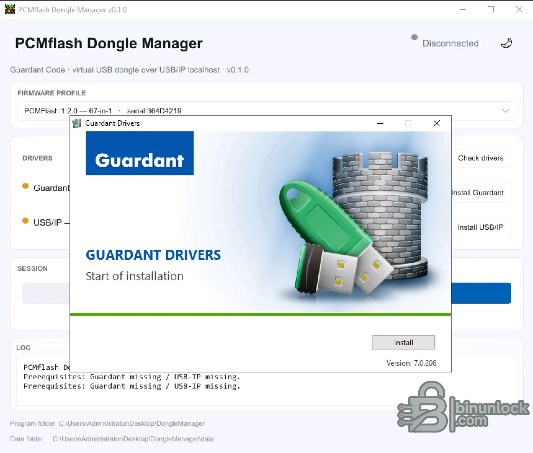 PCMFlash Dongle Manager — профили 67-in-1, 14-in-1 и 11-in-1 0.1.0 — скриншот 2