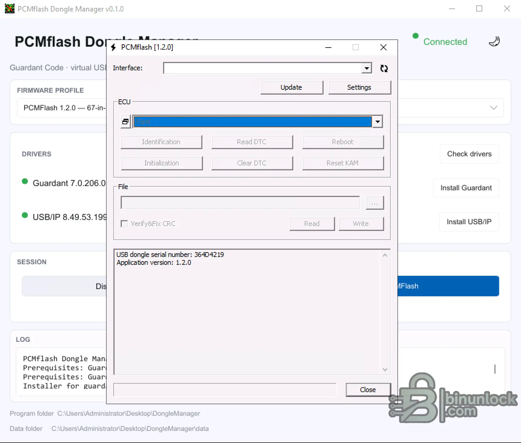PCMFlash Dongle Manager — профили 67-in-1, 14-in-1 и 11-in-1 0.1.0 — скриншот 4