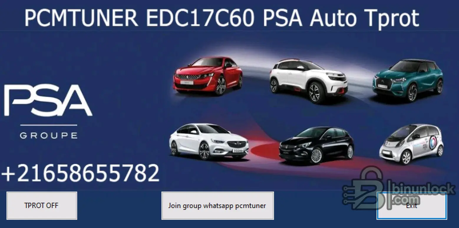 PCMTuner EDC17C60 — сервисная утилита для ECU PSA 2023-03 — скриншот 1