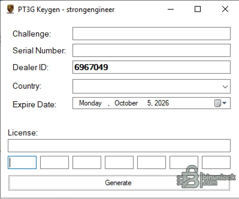 PT3G License Manager — утилита настройки лицензии 1.0 — скриншот 1