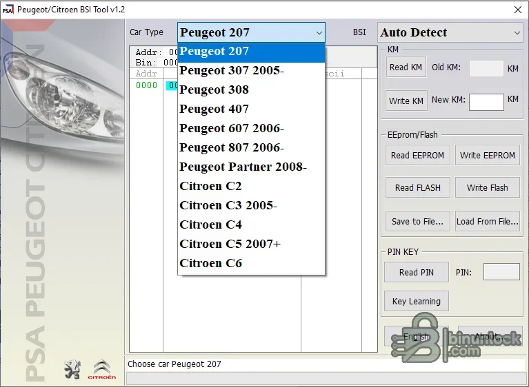 PSA BSI Tool — утилита для работы с EEPROM Peugeot и Citroen 1.2 — скриншот 1
