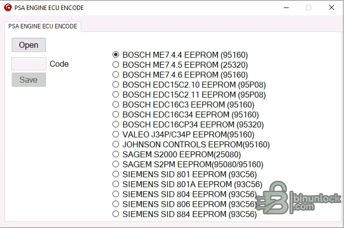 PSA Engine ECU Encode - считыватель PIN-кода 2025-08-29 — скриншот 1