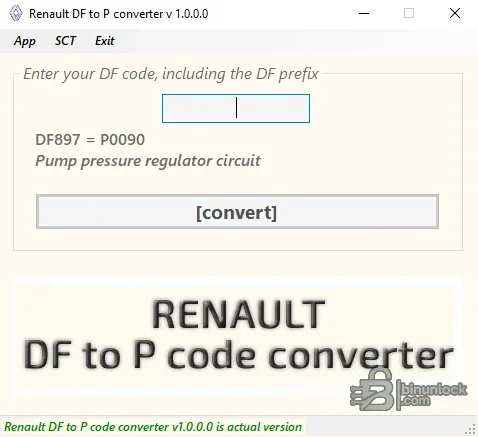 Renault DF to P-Code Converter — справочник кодов ошибок 1.0.0.1 — скриншот 1