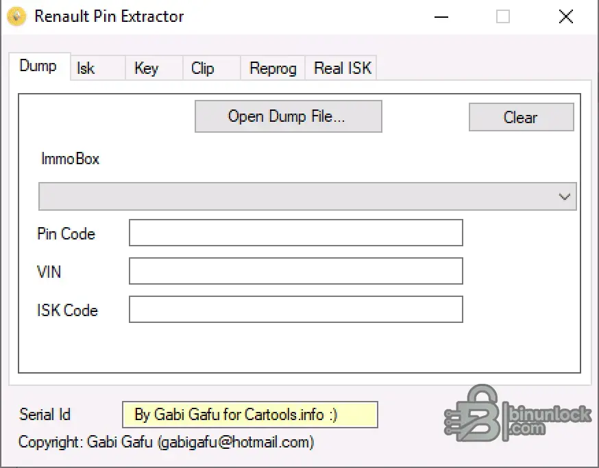Renault Pin Extractor by Gabi Gafu — лучшая утилита для ключей и IMMO 2025-08-29 — скриншот 1