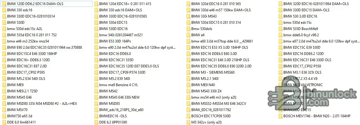 Коллекция BMW DAMOS / A2L / OLS — 2.19 GB | EDC15 EDC16 EDC17 MS43 MSD80 и другое — вложение 1