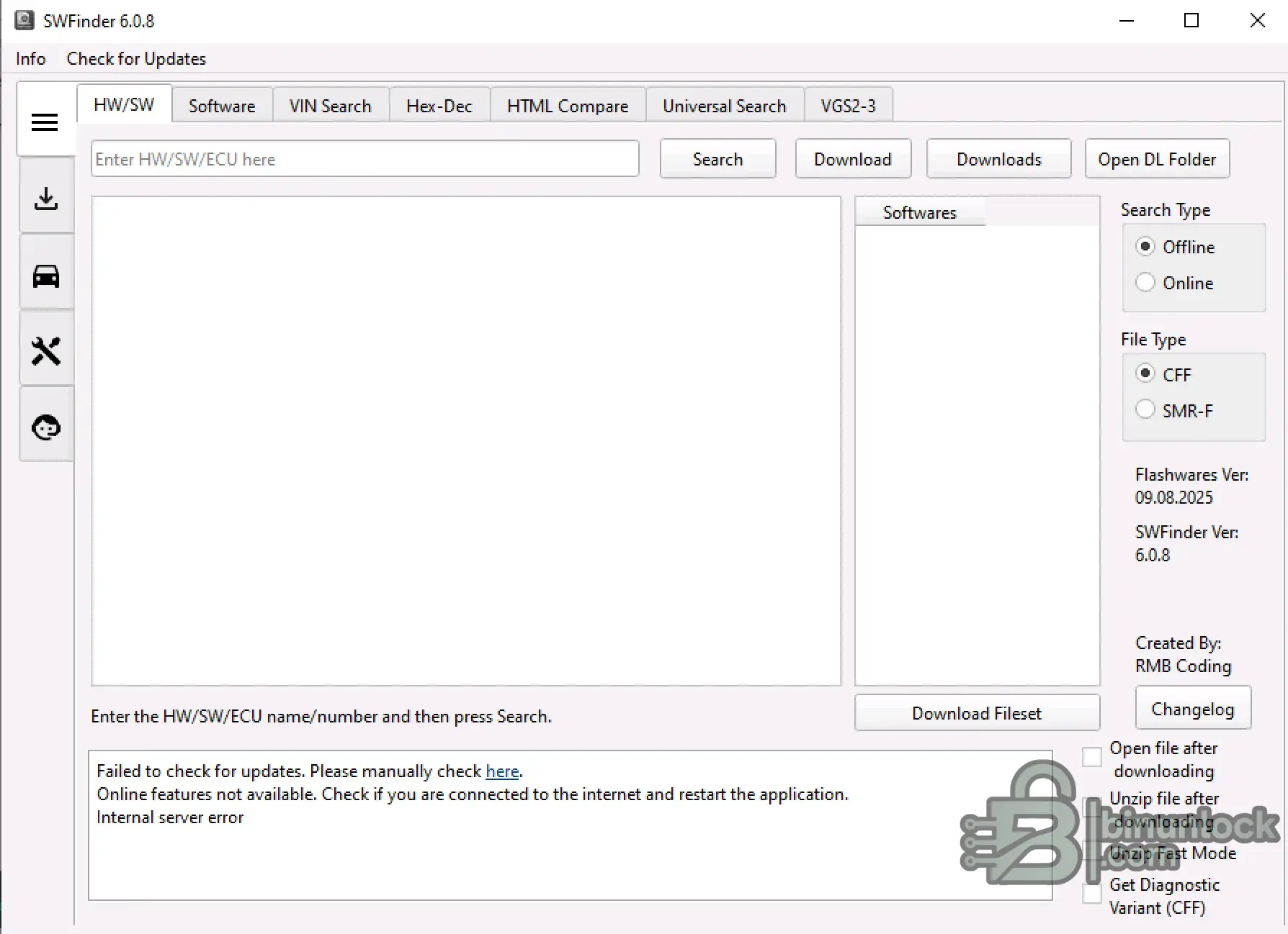 SWFinder 6.0.8 interface screenshot