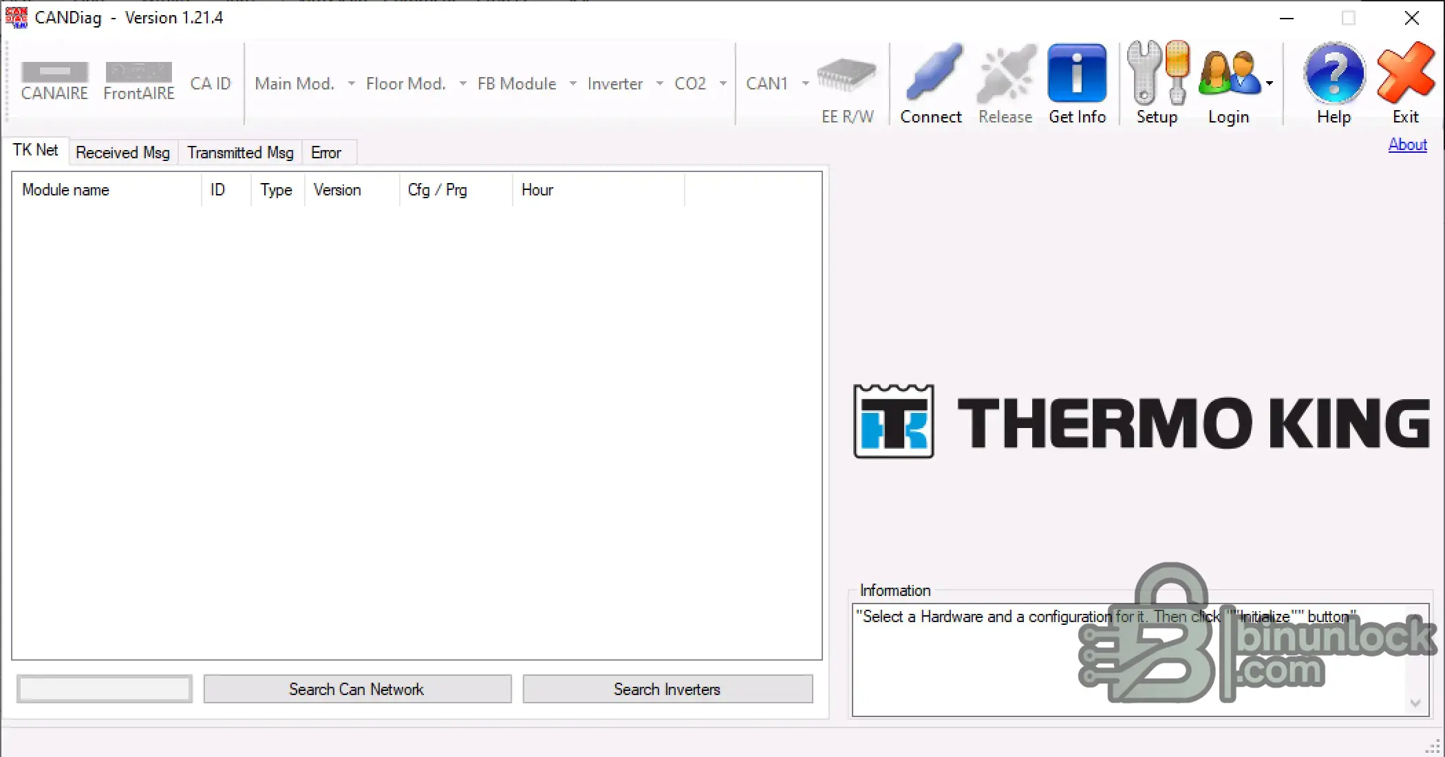 Thermo King CanDiag — утилита диагностики и программирования CAN Bus 1.21.4 — скриншот 1