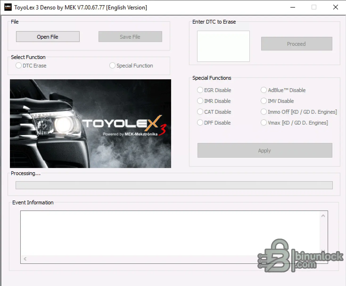 Toyolex 3 — утилита для файлов Denso ECU Toyota/Lexus BDE — скриншот 1